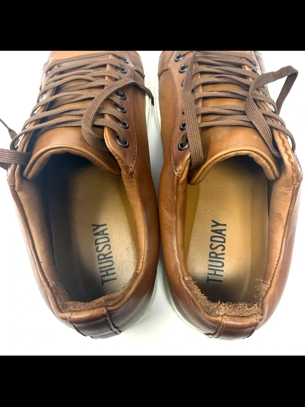 Thursday Boot Co. Men’s Premier Low Top Sneaker Sz 8 Toffee Leather Shoe EUC